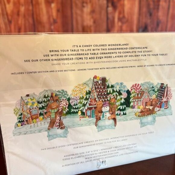 Hester &‎ Cook Gingerbread Tabletop Centerscape Christmas decor Double-sided - Picture 4 of 7